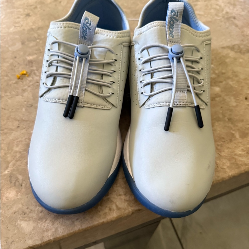 White and Blue Streamlined Sneakers with Cushioned Midsole - Picture 7 of 13